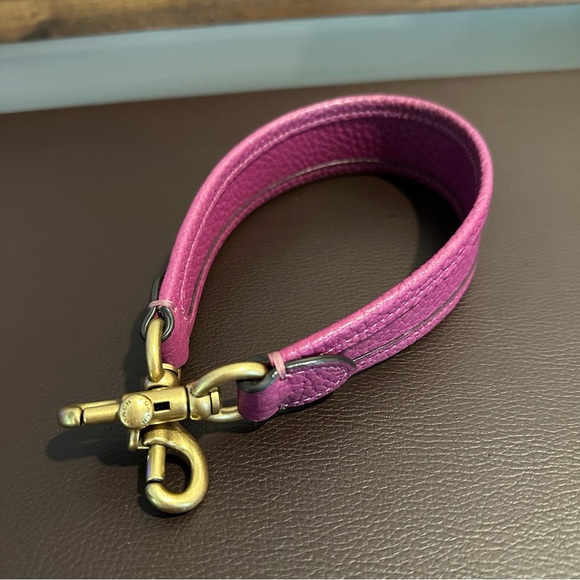 Coach Deep Berry Leather Gold Hardware Replacement Shoulder Strap - Picture 1 of 7